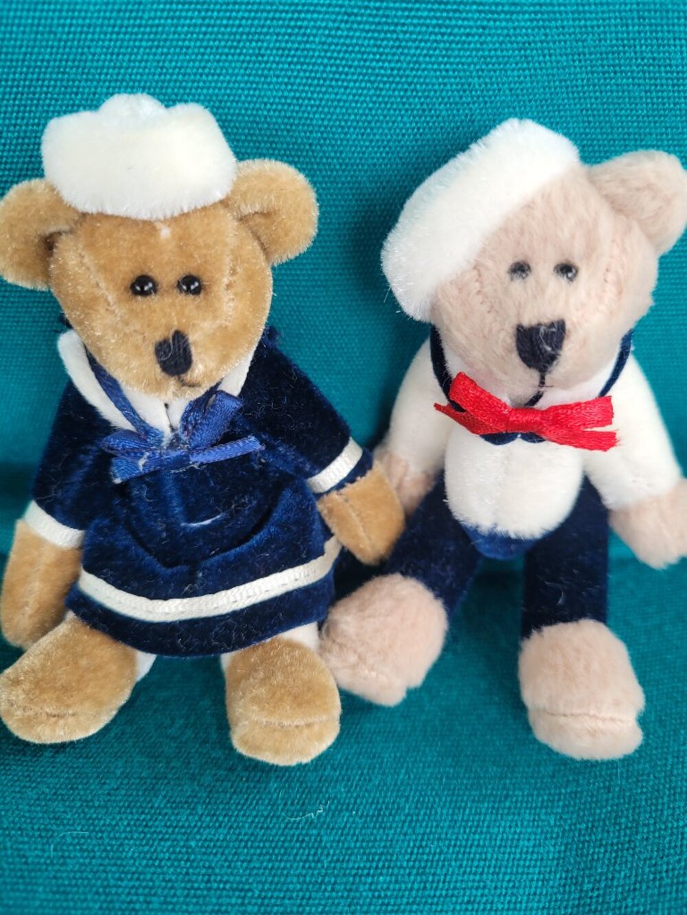 Vintage Springford 4" Miniature Girl & Boy Bears Plush in Sailor Suits Jointed